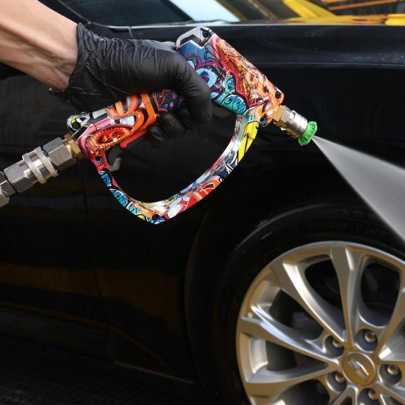 Pistole Idropulitrici Corte Pistole ad Acqua per Pulizia Auto Impugnatura Ergonomica Costruzione Metallica Per Lavaggio Esterno Giardino