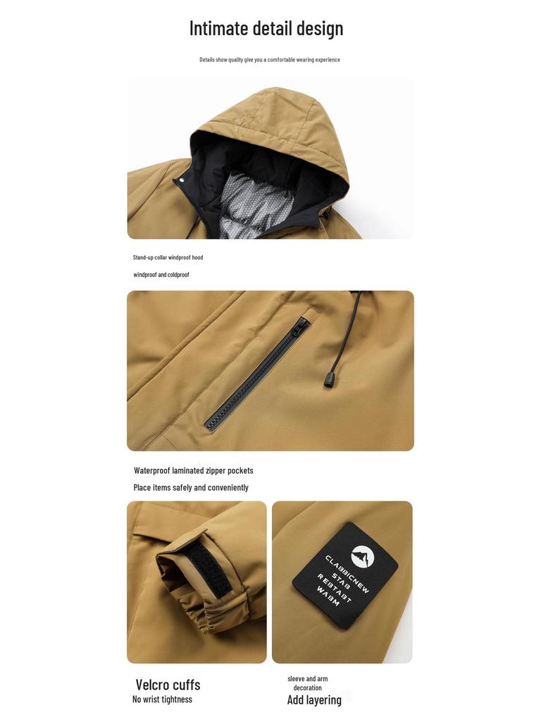 Men's Winter Hooded Graphene-Enhanced Cotton Jacket: Ski Suit and Cold-Protection Coat