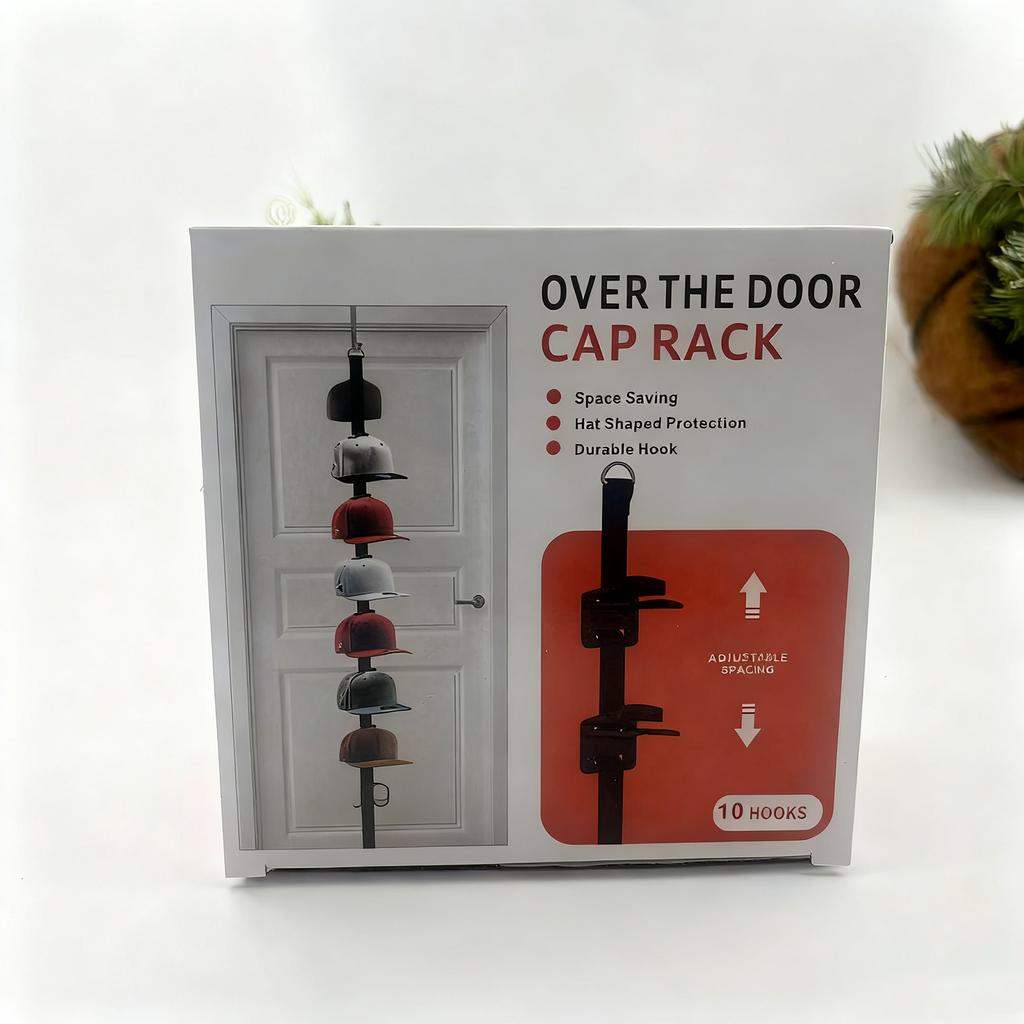 Hat Rack For Door - Two-Way Hanging Caps With Display Hooks And Hanger,