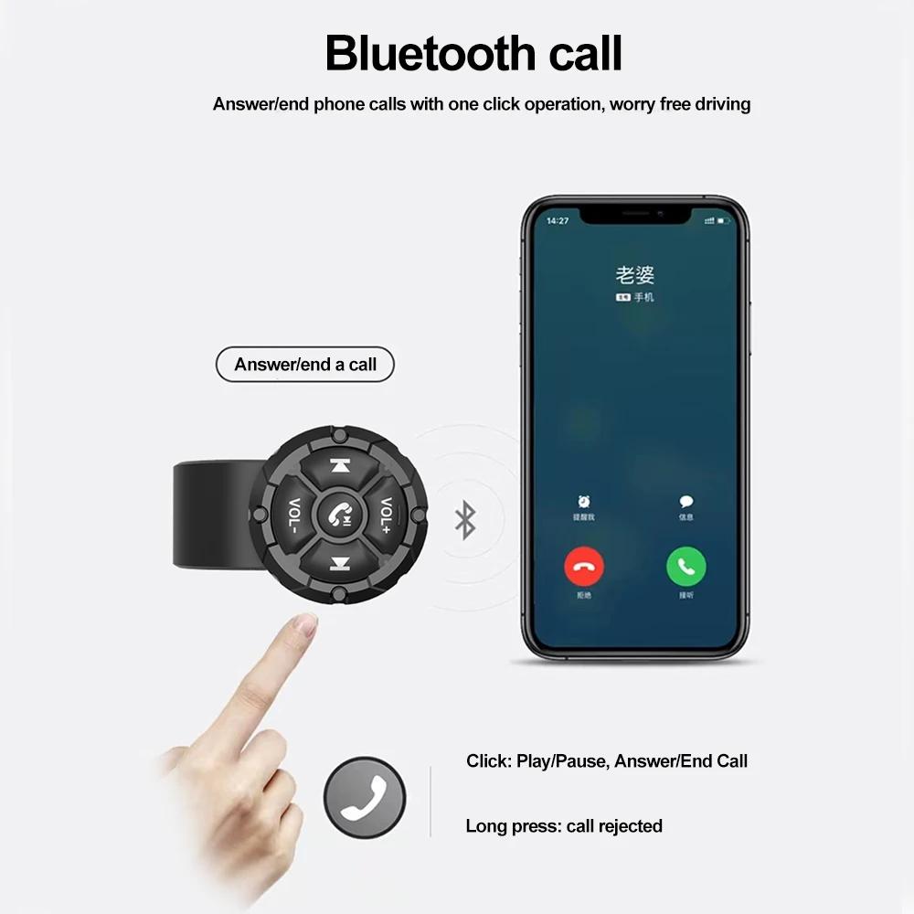 Drahtlose Bluetooth 5.3 Fernbedienungstaste Helmkopfhörer Motorrad-/Fahrradlenker-Mediencontroller Lenkradfernbedienung