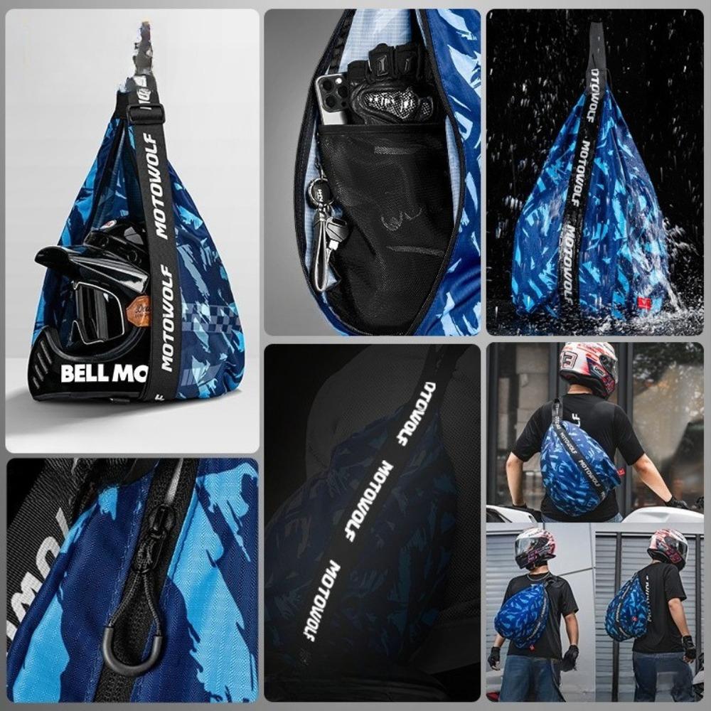 Water-Resistant Multi-Functional Motorcycle Backpack Capacity Single-Shoulder Bag for Helmet, Basketball Storage & Rider Touring