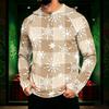 Men's Long Sleeve Hooded Sun Shirt with Christmas Print for Casual Daily Wear