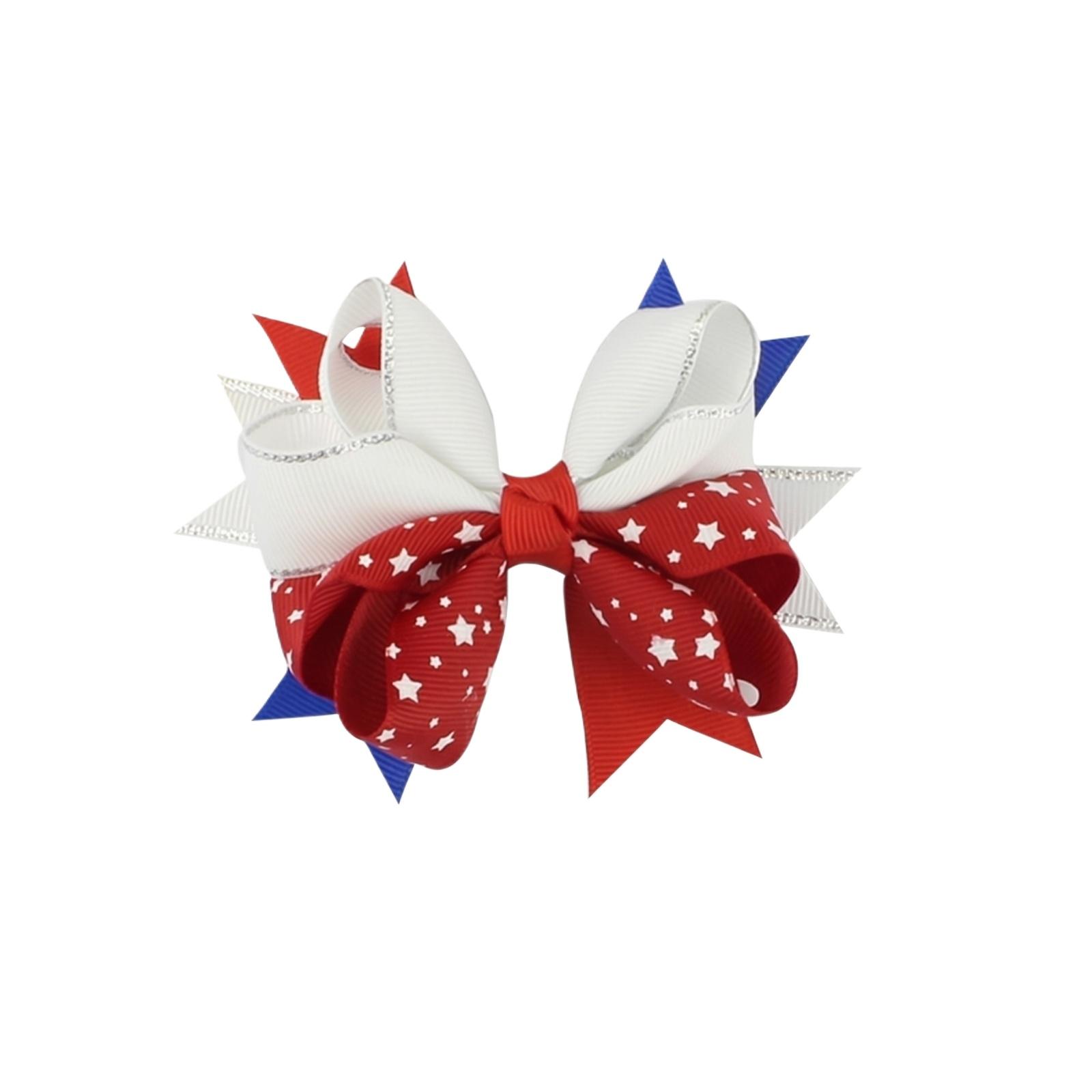 

Layered Ribbon Bow Hair Clip with Star Pattern for Girls and Women Durable Alligator Clip Suitable for Everyday Wear and Special Occasions One Size