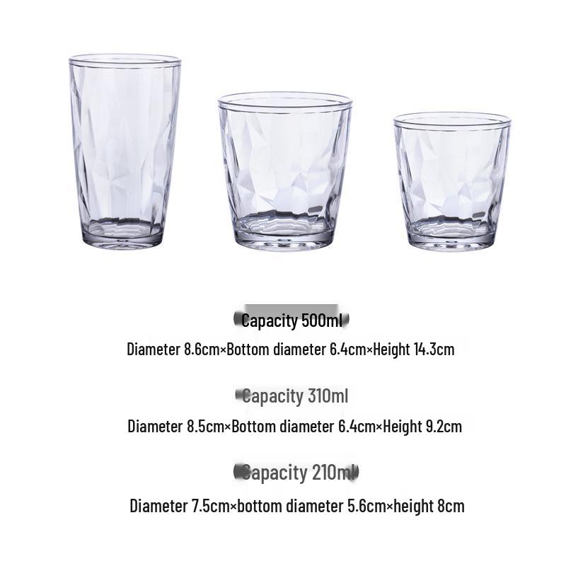 High-Value Drop-Resistant Diamond Acrylic Drinking Cup for Bar or Catering Use