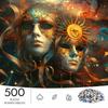 500pcs/Puzzle Game for Training Endurance And Logical Thinking - Exquisite Puzzle - (Starry Sky Mask Gilded Sunday) Suitable for Living Room Decoratio