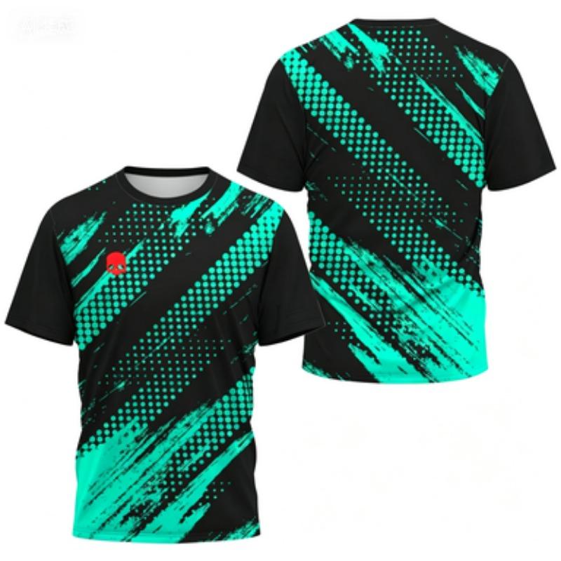 Men's T-shirt Round Neck Short Sleeved Color Printed Tennis Running Casual and Comfortable Outdoor Sportswear Top