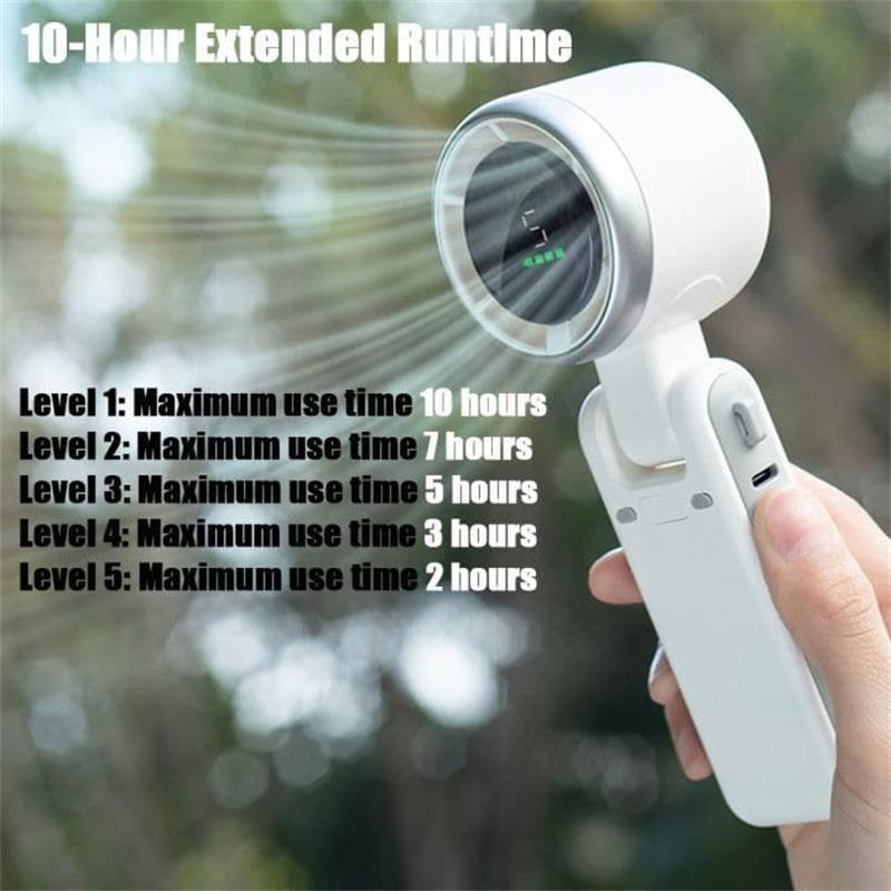 1Pc Portable Handheld Turbo Fan,Hand Folding High-Speed Turbine Fan