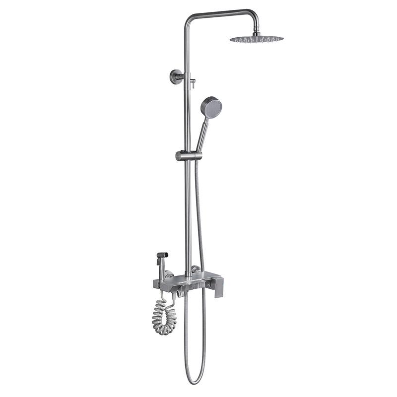 

Набор для душа из нержавеющей стали 304, никель/серый, система душа с клавишами пианино, набор для душа, смеситель для горячей и холодной воды