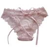 Women's Low Waist Lace Bowknot Panties with Tie-Up and Cutout Design