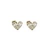 Elegant French Retro Zircon Heart Earrings for Women - Sparkling, Versatile, and Fashionable.