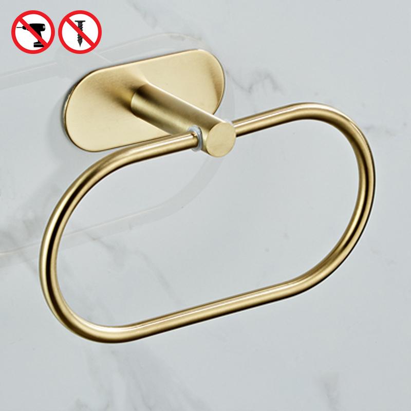 ELLEN Bathroom Hardware Set Brushed Gold Robe Hook Towel Bar Toilet Paper Holder Bath Bathroom Accessories EL1001G