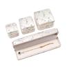 Rounded Edge Embroidered Jewelry Box, Gold-Colored Silk Fabric Ring Box, Pendant/Bracelet Storage Box, Jewelry Packaging Box