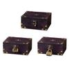 Antique European Styles Handheld Storage Box Sturdy Travel Wood Case Accessory for Clothing and Books Organization