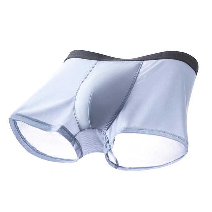 Men's Ice Silk Transparent Quick-Dry Boxer Briefs - Breathable, Thin, Plus Size for Summer