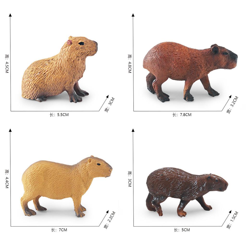 Realistic Pvc Capybara Model Set With Four Unique Designs For Home Office Decor