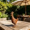 Metal Bird Statue Garden Piece for Gate Post and Porch Entry, 13 x 25 cm Iron Animal Figure for Flower Bed and Yard Display Outdoor Use