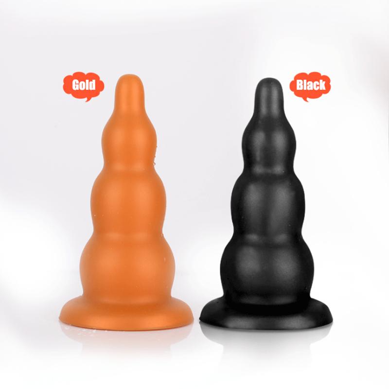S/M/L/XL Tower Anal Plug Liquid Silicone Huge Butt Plug With Suction Cup Big Fisting Anal Dilation Prostate Massage Anal Sex Toy