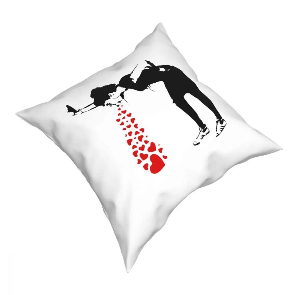 Liebeskranke Banksy Streetart Kissenbezug Kissen für Sofa Graffiti Kissenbezüge