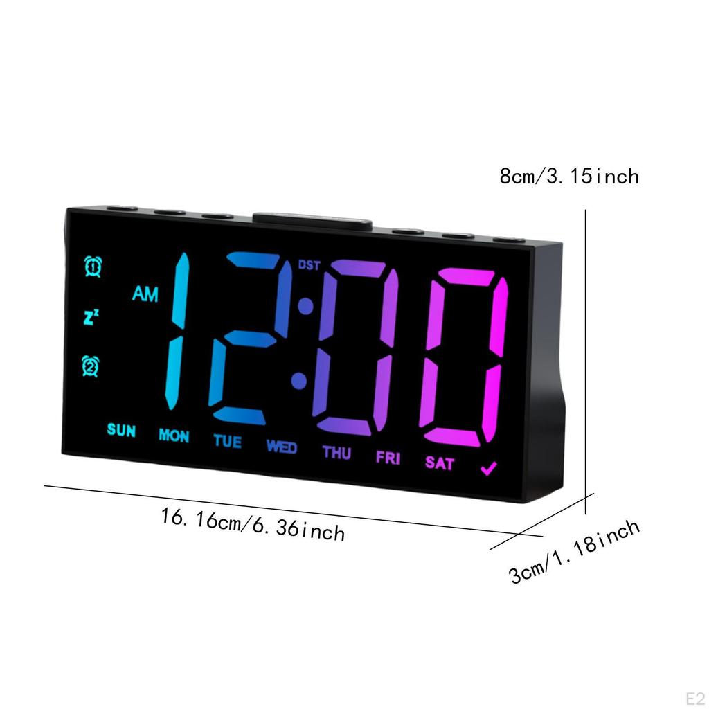 LED Digital Alarm Clock with Large Numbers Stylish Versatile Utility Housewarming Gift Week Display