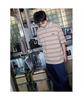 Saendeusaundeu (Unisex) Dyed Stripe Short Sleeve T-Shirt Beige