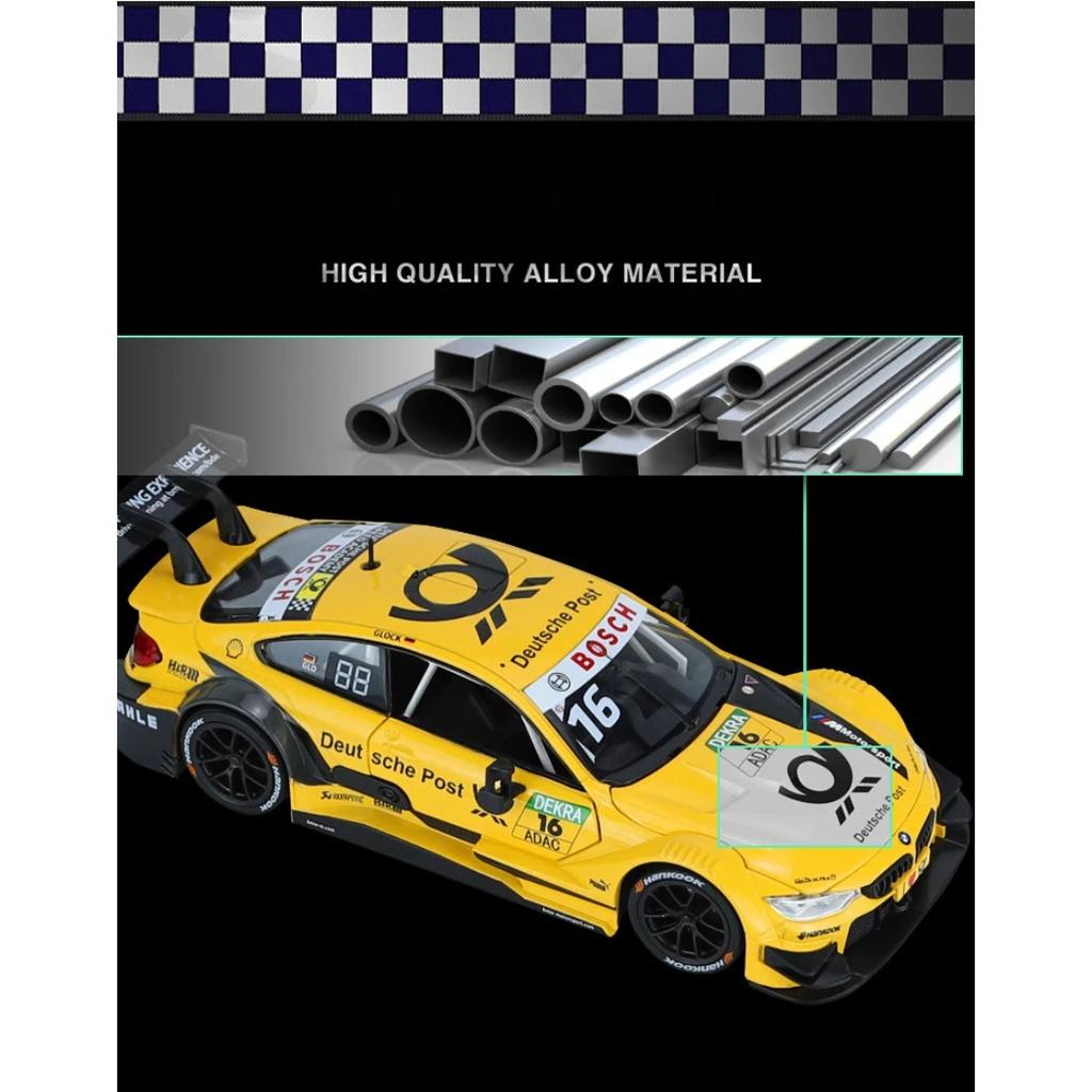 1/24 BMW M4 DTM Sound and Light M Power Alloy Metal Diecast Car Model Racing Series High Top Choice Collectibles Hobby Gift Boys