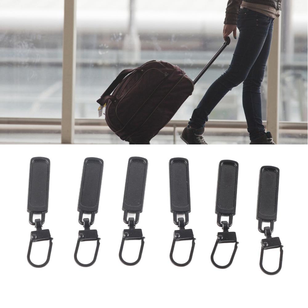6pcs Black Zipper Pull Replacement Small Hole Zipper Pull Tab Detachable Zipper Pull Handbags