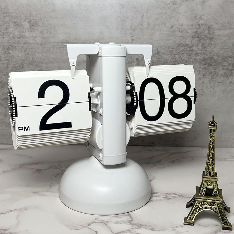 Vintage Flip Page Clock Automatic Page Turning Quartz Time Clocks Decor for Home Bedroom Office Desktop Decoration Drop