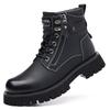 Fashion Classic Outdoor Mens Casual Leather High Top Boots Stylish Ankle Boots Autumn Warm Winter Shoes Hot Sale Lace-Up Motocross Botas