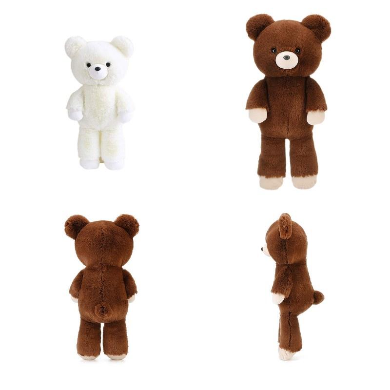 Soft And Cuddly Down Cotton Teddy Bear Plush Toy, Fox Fur Fabric, White And Brown, 46cm/36cm