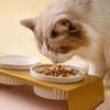 Cartoon Pet Dog Cat Bowl Ceramic Bowl Iron Frame Table Into A Kitten Skid Resistant Double Bowl Small Dog Food Feeder