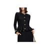 Karl Lagerfeld French Elegant Daily Commuting Dating Outfit Trendy Travel Gathering Light Luxury Hollow Button Fitted Knit Sweater M21E2213