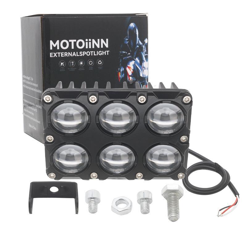 6/8/10 Light Beads Lens Auxiliary Motorcycle Spotlight Working Fog Lights Bulb Projector Headlight