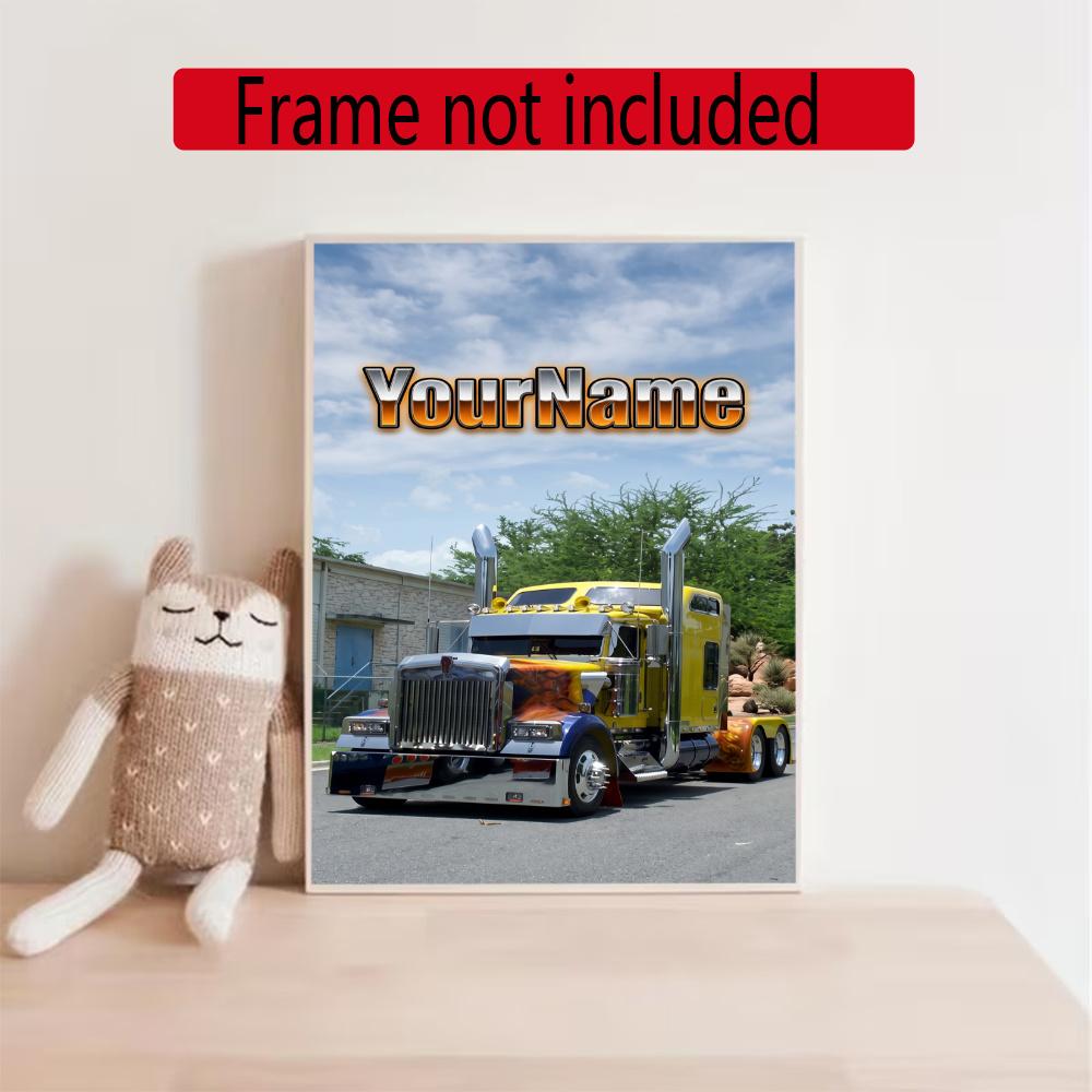 Kw Heavy Trucks Customize Your Name Diamond Painting Round Diamond Diy Frameless Holiday Artwork Suitable For Home Office Wall Decoration