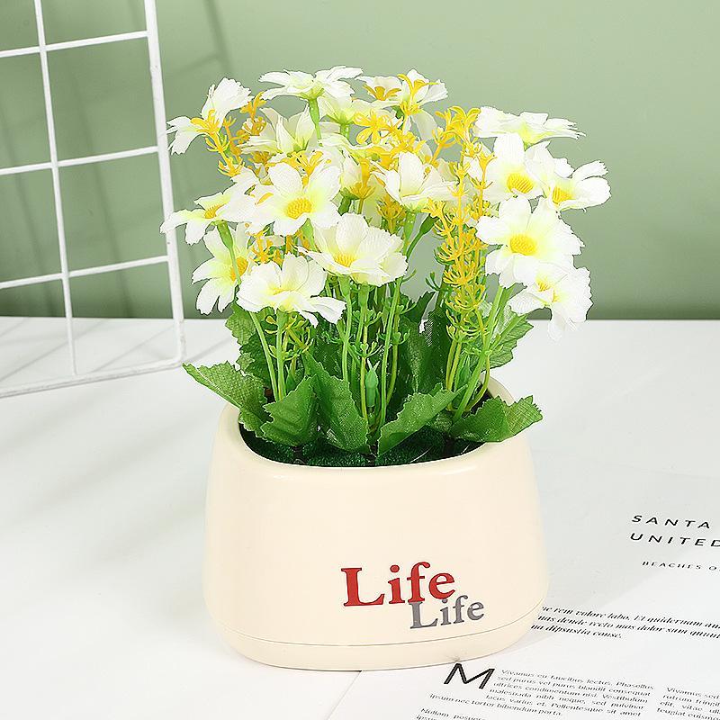 Artificial Potted Flowers No Wilting Needed Vibrant Multicolor Blooms Realistic Fake Plants for Home Office Desk Decor