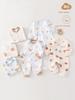 Baby Cotton Long Sleeve Romper With Snap Closure For Newborn Infants