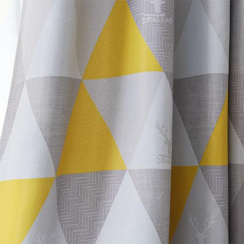 

1 шт. Геометрические шторы блэкаут в стиле инс серии Nuan, Современные минималистичные плотные шторы для спальни, гостиной, балкона, окна для домашнего декора W100cm x L130cm жёлтый