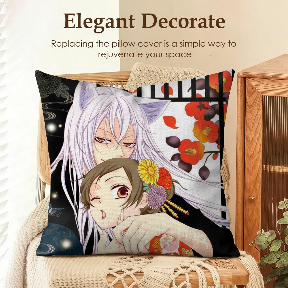 KKamisama HajimemashitaS Cushion Cover Natural Linen Organic Fabric DoubleSided Printing Sofa Home Decor Gift Pillow Case