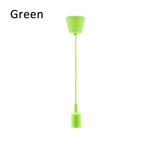 

E26 E27 многоцветный красивый резиновый декоративный держатель лампы подвесной светильник шнур No Bulbs бутылочная зеленый