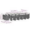 Vidaxl 15-Cz. Garden Furniture Set With Cushions, Grey, PE Rattan
