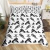 Spider Web Bedding Duvet Cover Set Kids Halloween Theme Spider Print Bedding Set Boys Girls Black White Decor Comforter Cover Microfiber Tri