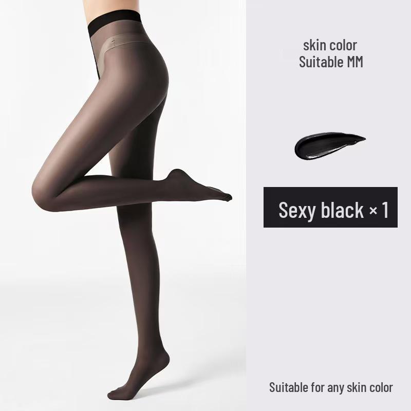 Ultra-Thin 0D Black Nylon Stockings for Women: High-Waist, Tummy Control, Leg-Like Effect, Peach Buttock, Sexy Skin-Beautifying Pantyhose