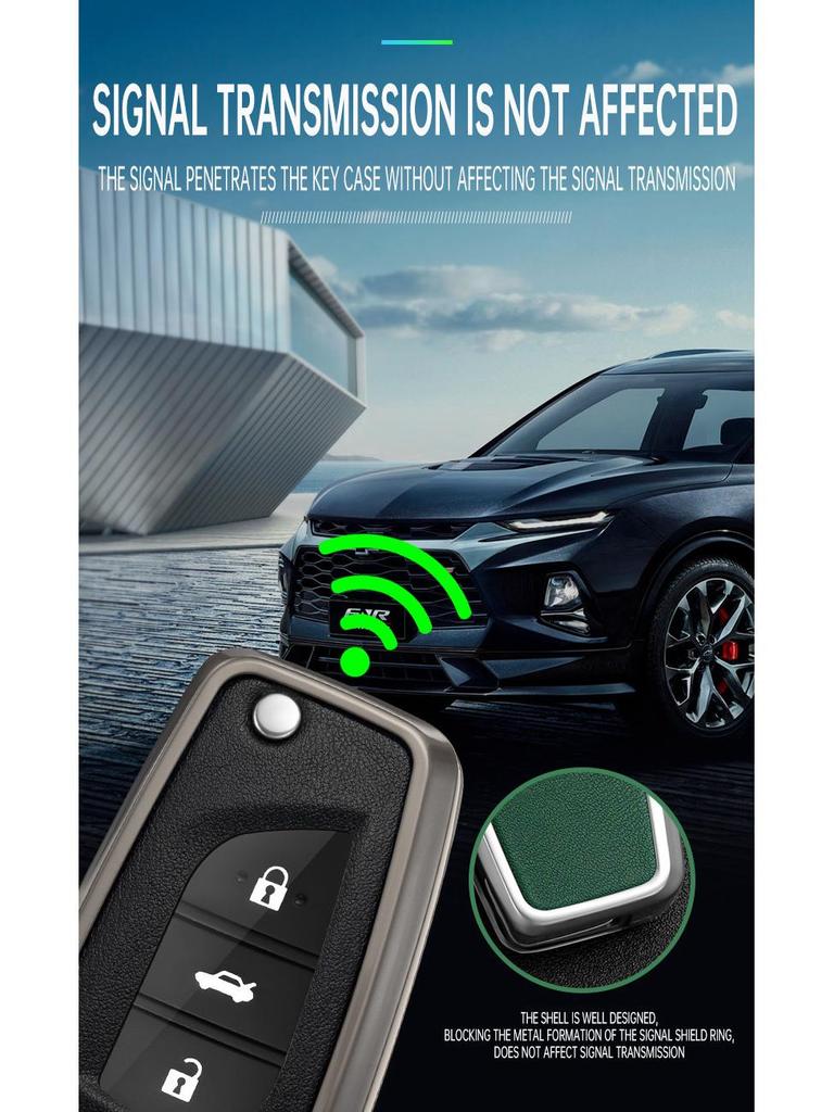 Folding Key Case for Toyota Reiz, Corolla, Levin, RAV4, and Highlander - Protective Cover & Buckle