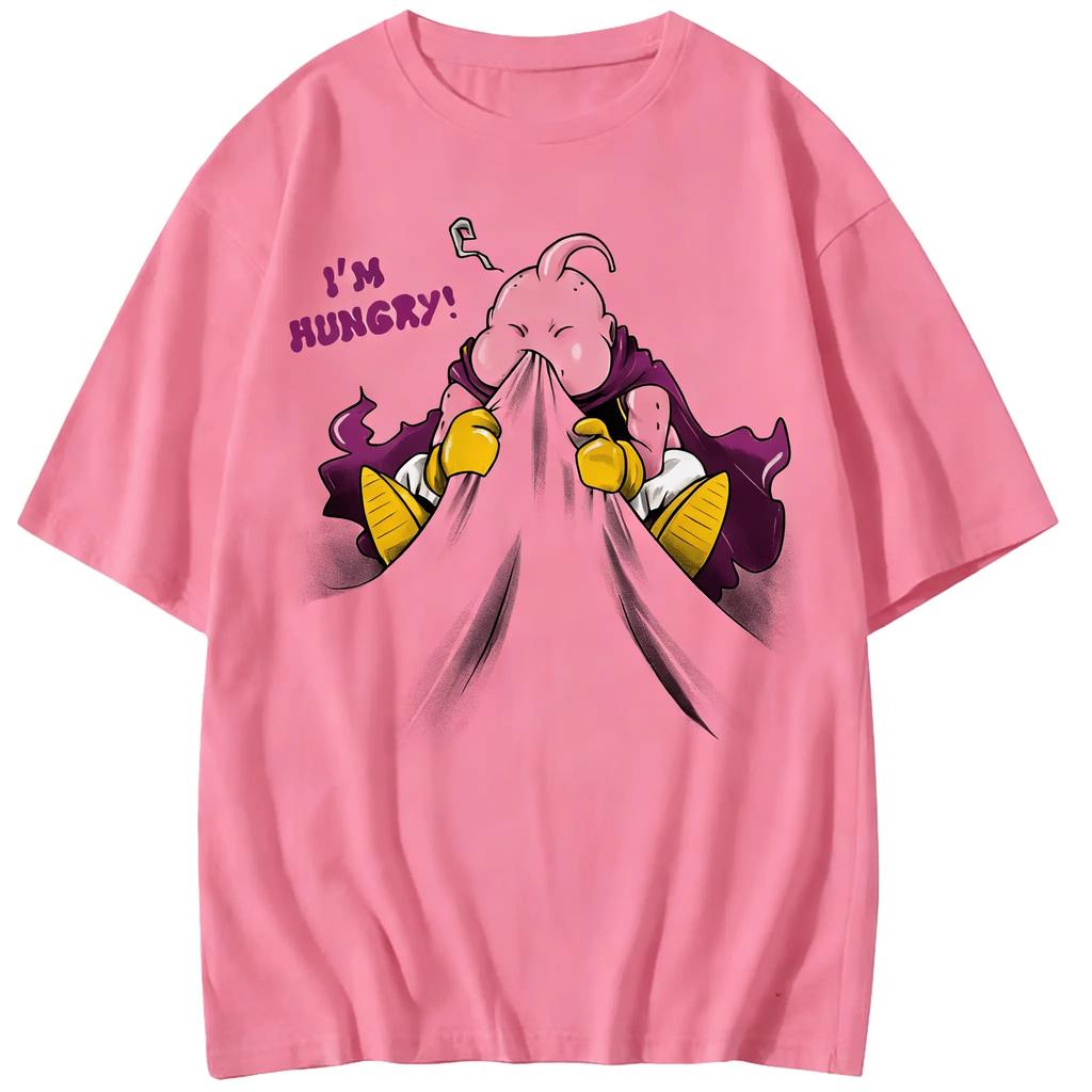2026 Summer Dragon Ball Majin Buu Vintage Anime Tshirt Unisexs Pure Cotton Casual Loose Sports Daily Top