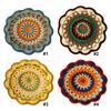 Crochet Colorful Mandala Coaster DIY Material Package Handmade Mandala Pattern Coasters Set with Crochet Hook Mug Tea Coaster