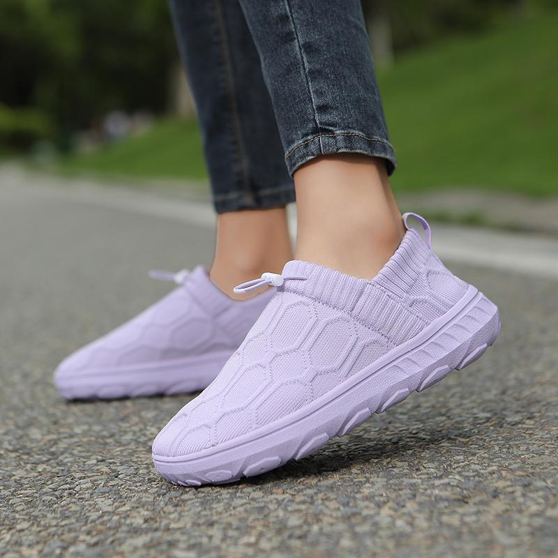 Breathable Knitted Casual Sports Shoes Wide Toe Box Walking Shoes Light Elastic Outdoor Shoes Non-slip Sneakers