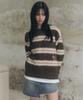 Ledeoli Logo Hairy Stripe Knit [Grey]
