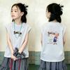 Korean Style Trendy Girls' Sleeveless Pure Cotton Vest Top - Summer New Arrivals for Medium & Large Children