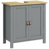 Under-sink Cabinet 2 Doors Adjustable Shelf 2 Levels Inside PU Handles 60 X 30 X 60 Cm Grey