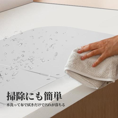 LENSKINS Range Guard, Foldable, 4-Panel, Spring Steel, Oil Splash Guard, Freestanding, Kitchen Guard, Oil Guard, Compatible with Gas and Induction Coo