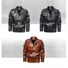 Men's Autumn and Winter Leather Jacket Large Size PU Baseball Jacket Motorcycle Jacket Men's Clothing